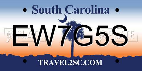EW7G5S South Carolina License Plate