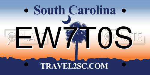 EW7T0S South Carolina License Plate