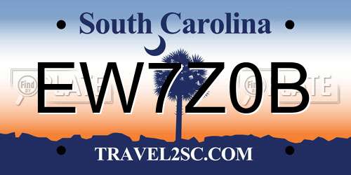 EW7Z0B South Carolina License Plate