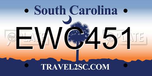 EWC451 South Carolina License Plate
