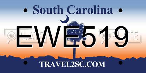 EWE519 South Carolina License Plate