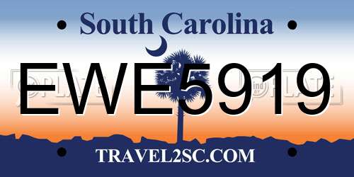 EWE5919 South Carolina License Plate