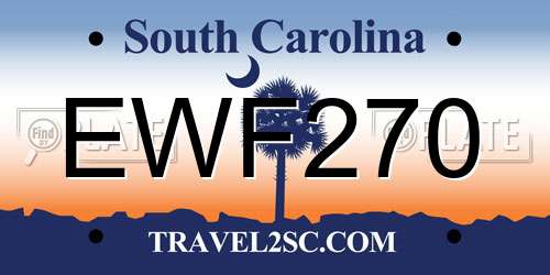 EWF270 South Carolina License Plate
