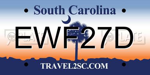 EWF27D South Carolina License Plate