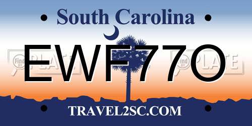 EWF77O South Carolina License Plate
