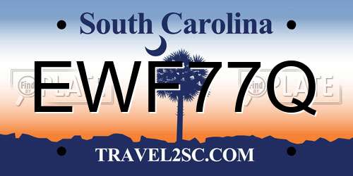 EWF77Q South Carolina License Plate