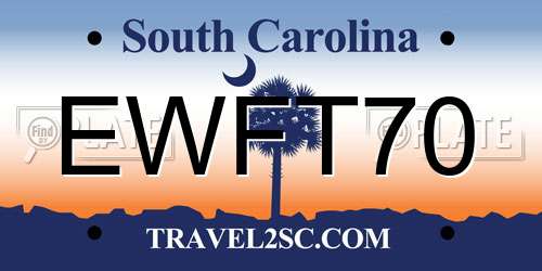 EWFT70 South Carolina License Plate