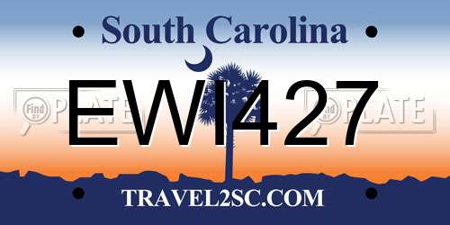 EWI427 South Carolina License Plate