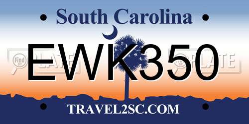 EWK350 South Carolina License Plate