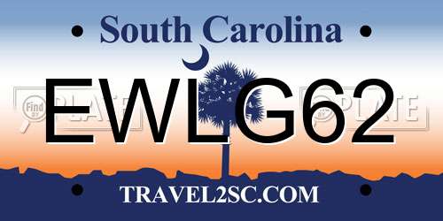 EWLG62 South Carolina License Plate