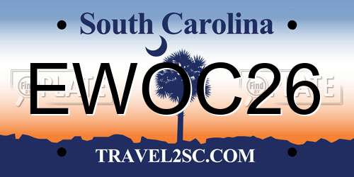 EWOC26 South Carolina License Plate
