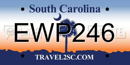 EWP246 South Carolina License Plate