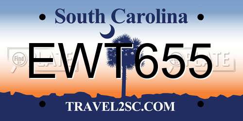EWT655 South Carolina License Plate