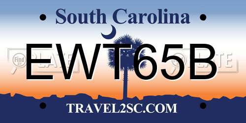 EWT65B South Carolina License Plate