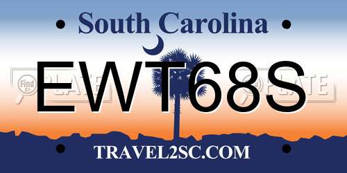 EWT68S South Carolina License Plate