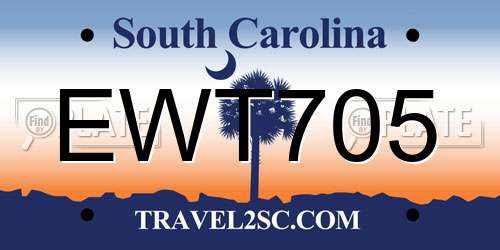 EWT705 South Carolina License Plate