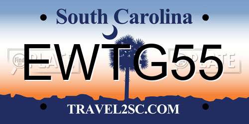 EWTG55 South Carolina License Plate
