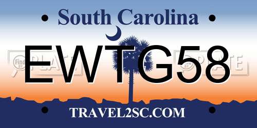 EWTG58 South Carolina License Plate