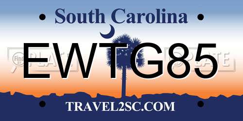 EWTG85 South Carolina License Plate