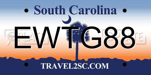EWTG88 South Carolina License Plate