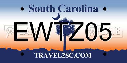 EWTZ05 South Carolina License Plate