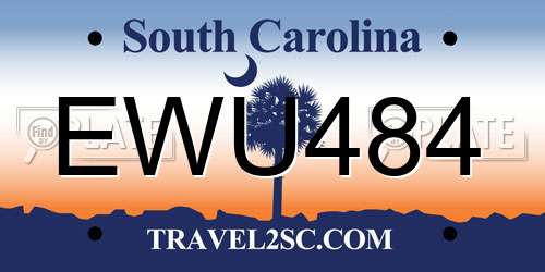 EWU484 South Carolina License Plate