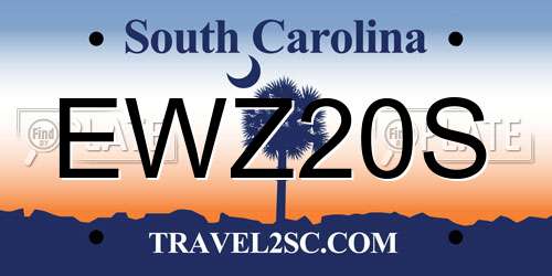 EWZ20S South Carolina License Plate
