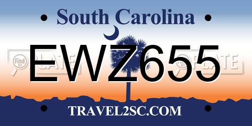 EWZ655 South Carolina License Plate