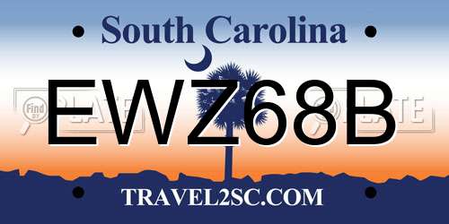 EWZ68B South Carolina License Plate