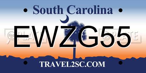 EWZG55 South Carolina License Plate