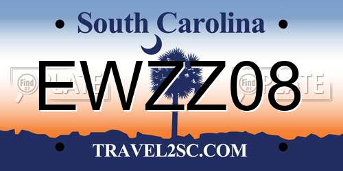 EWZZ08 South Carolina License Plate