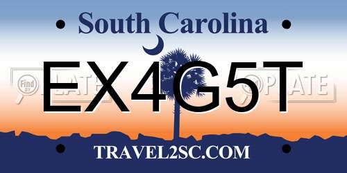 EX4G5T South Carolina License Plate