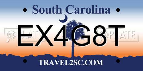 EX4G8T South Carolina License Plate