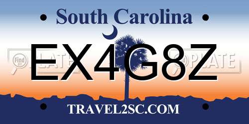 EX4G8Z South Carolina License Plate