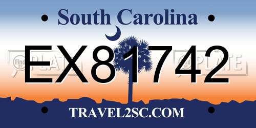 EX81742 South Carolina License Plate