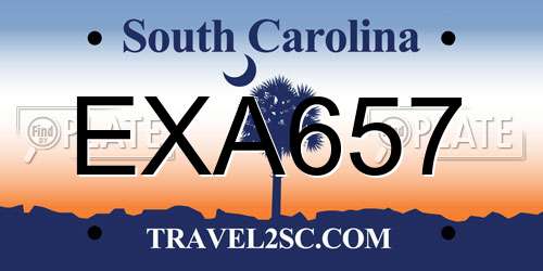 EXA657 South Carolina License Plate