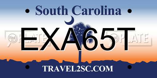 EXA65T South Carolina License Plate
