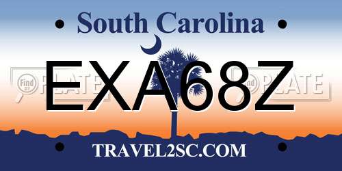 EXA68Z South Carolina License Plate