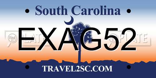 EXAG52 South Carolina License Plate
