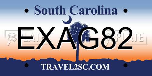 EXAG82 South Carolina License Plate