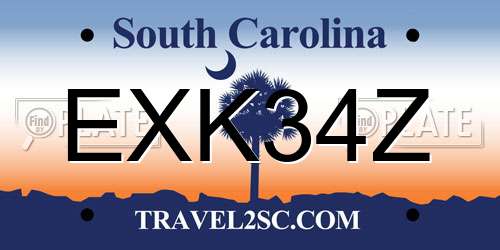 EXK34Z South Carolina License Plate