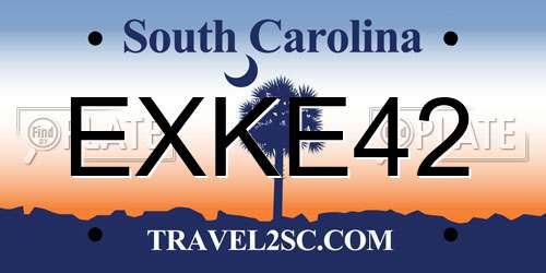EXKE42 South Carolina License Plate