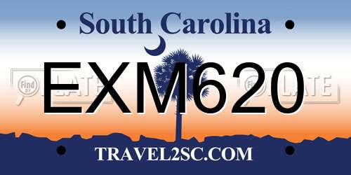 EXM620 South Carolina License Plate