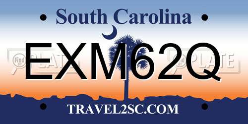 EXM62Q South Carolina License Plate
