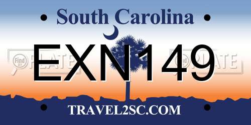 EXN149 South Carolina License Plate
