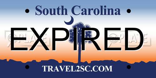 EXPIRED South Carolina License Plate