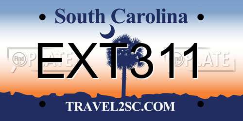 EXT311 South Carolina License Plate