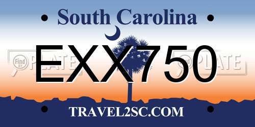 EXX750 South Carolina License Plate