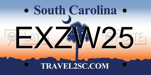 EXZW25 South Carolina License Plate
