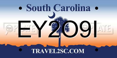EY2O9I South Carolina License Plate